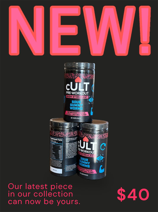 cULT PRE-WORKOUT POWDER! SOUR GUMMY!
